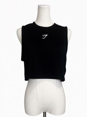 Gymshark Black Cropped Sleeveless Muscle Tank